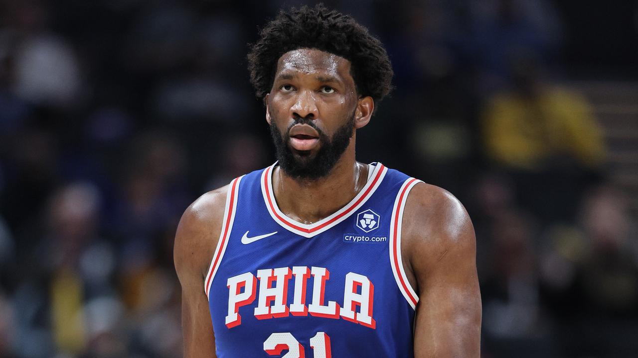INDIANAPOLIS, INDIANA - JANUARY 25: Joel Embiid #21of the Philadelphia 76ers during the first half against the Indiana Pacers at Gainbridge Fieldhouse on January 25, 2024 in Indianapolis, Indiana. NOTE TO USER: User expressly acknowledges and agrees that, by downloading and or using this photograph, User is consenting to the terms and conditions of the Getty Images License Agreement. (Photo by Andy Lyons/Getty Images)