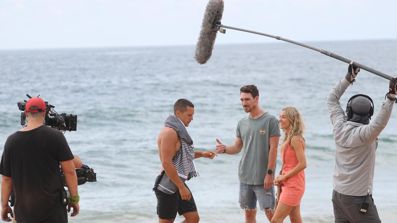 Filming on the set of Home and Away at Palm Beach. Picture: John Grainger