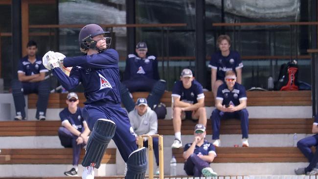 Oliver Peake made 73 not out against St Kilda for Geelong in a T20 match. Picture: Carey Neate.