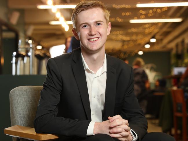 Pictured in Sydney at a special event celebrating the 2020 HSC First in Course recipients is Oliver Crowther-Miller (topped Information and Digital Technology) Picture: Richard Dobson