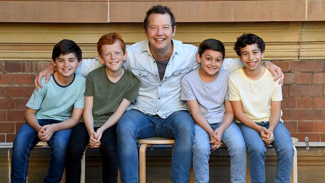 Stars Wade Neilsen, Jamie Rogers, Justin Smith, River Mardesic, Omar Abiad will appear in Billy Elliot The Musical in Sydney in October. Picture: James D. Morgan