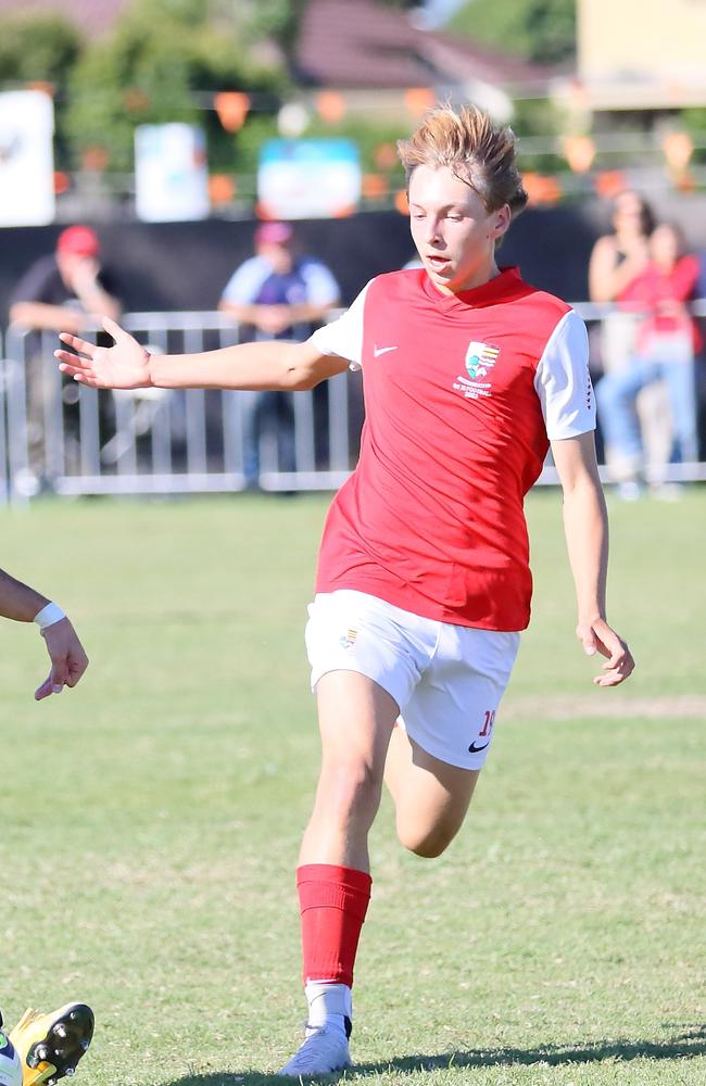 GPS First XI football between Brisbane State High and Ipswich Grammar. Saturday May 20, 2023. Picture: George Galanos.