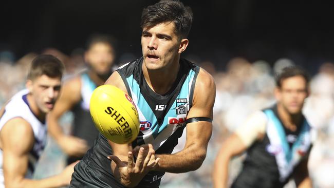 Riley Bonner in action against Fremantle. Picture: Sarah Reed