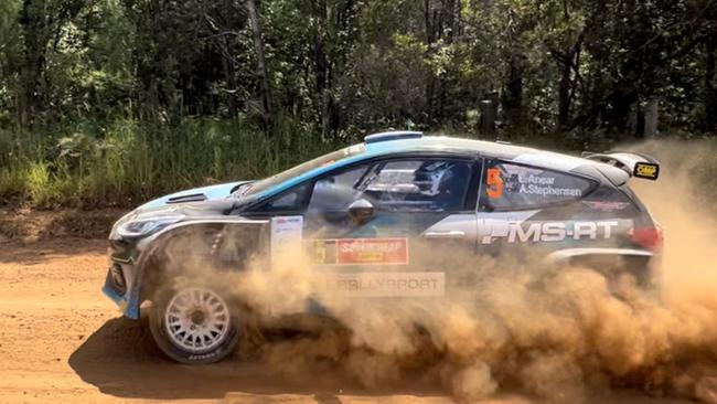 Luke Anear sets off in testing at the 2022 Coffs Coast Rally.