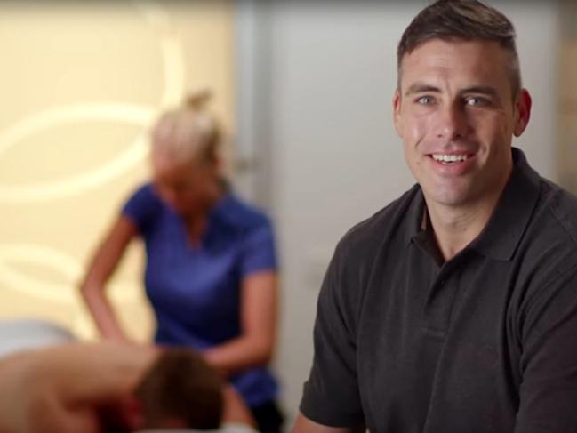 Matthew Richardson in an ad for Sage Institute of Massage TV commercial.