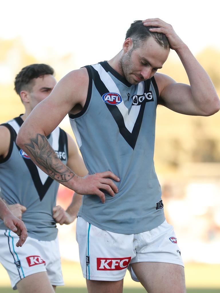 Jeremy Finlayson plays for Port Adelaide. (Photo by Michael Willson/AFL Photos via Getty Images)