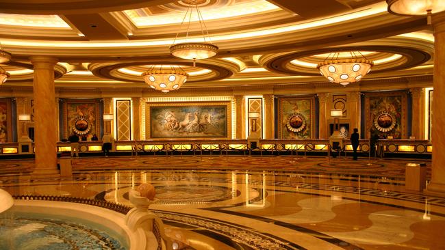 The lavish interior registration area of Caesars Palace Hotel and Casino in Las Vegas, Nevada. (Photo by Doubble Troubble/Getty Images)