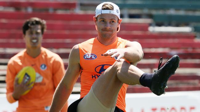 Sam Docherty has a shot at goal at Princes Park. Picture: Michael Klein