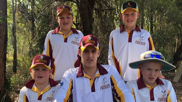 Atherton Cricket Club's growing Nasser clan. Lewis Nasser, Isaac Nasser, Alex Nasser, Roley Thomas, Augie Nasser in 2020.