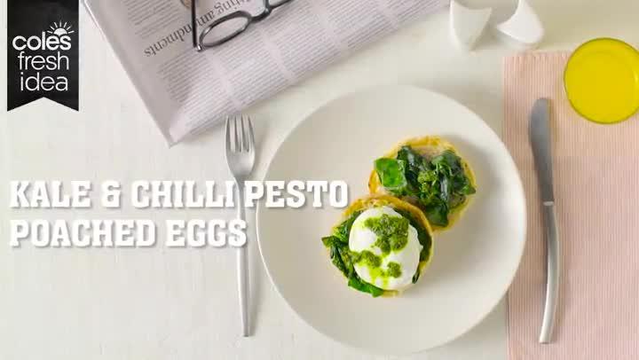 How to make kale and chilli pesto poached eggs