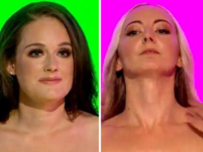 Two contestants on Naked Attraction. Picture: Channel 4