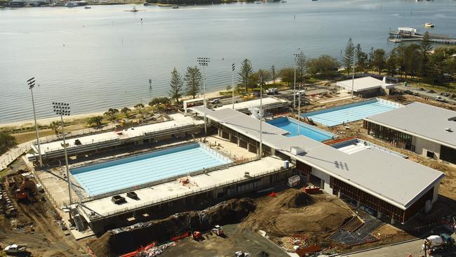 The Southport Aquatic Centre under construction. Photo: Kit Wise