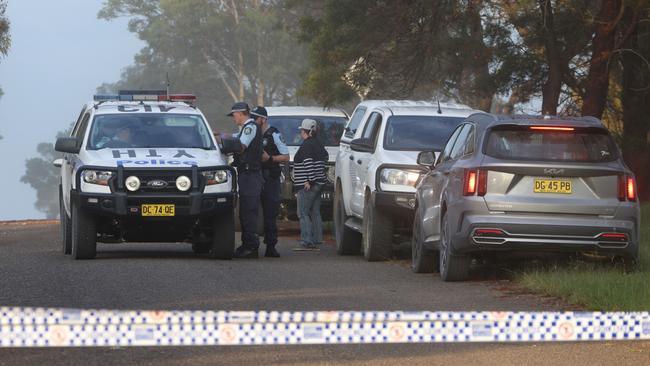 Police at a rural property in the Southern Tablelands on Monday. Picture: NCA NewsWire / Damian Shaw