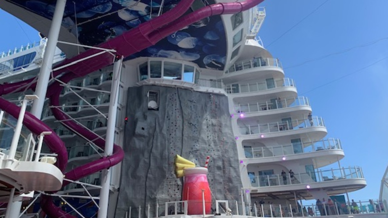 The rock climbing wall and slide. Picture: Supplied