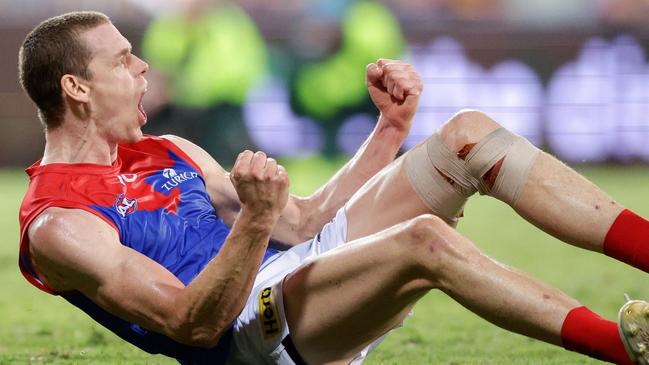 Ben Brown is in doubt for the West Coast clash with a back injury sustained in the win over the Swans on Sunday. Picture: Russell Freeman / Getty Images