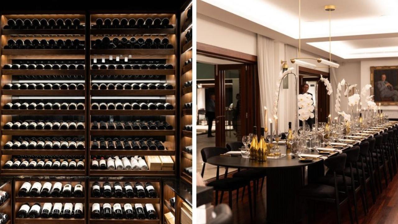 The 1200 bottle temperature controlled wine room and table placements to share with guests.