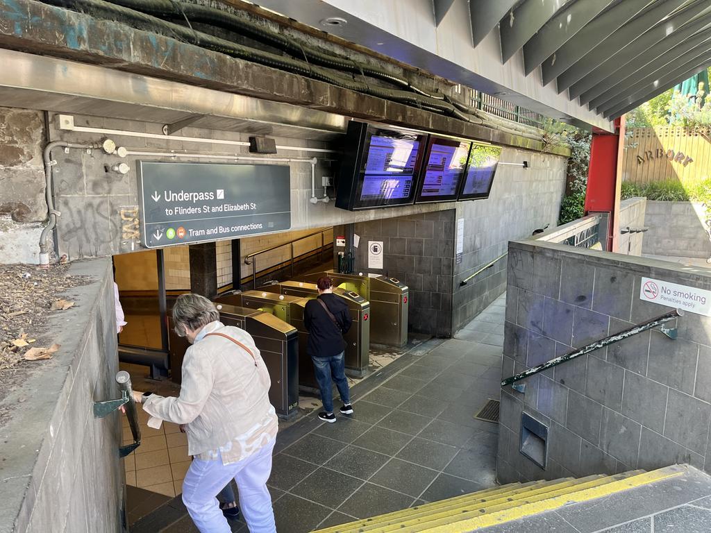 The underpass connects the Yarra River to Flinders and Elizabeth streets.