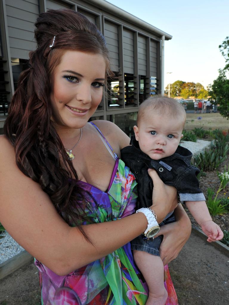 Ainsleigh Tisdell with young Kale Williams at the Bundaberg High School Prom. Photo: Scottie Simmonds/NewsMail