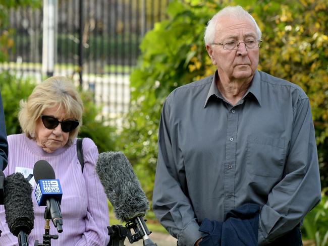 Carmel and Brian Russell, parents of Denyer’s last known victim, are disgusted by the parole bid. Picture: Andrew Henshaw