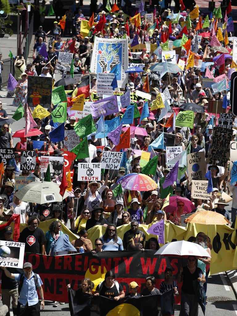 Extinction Rebellion ‘spring rebellion’ protests in Brisbane. Picture: Regi Varghese/AAP