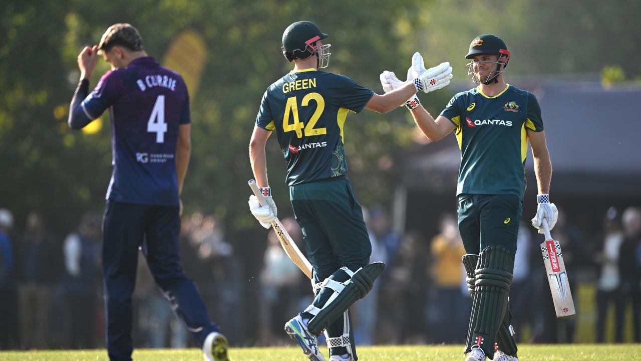 Australians Cameron Green and Aaron Hardie. Photo by Stu Forster/Getty Images