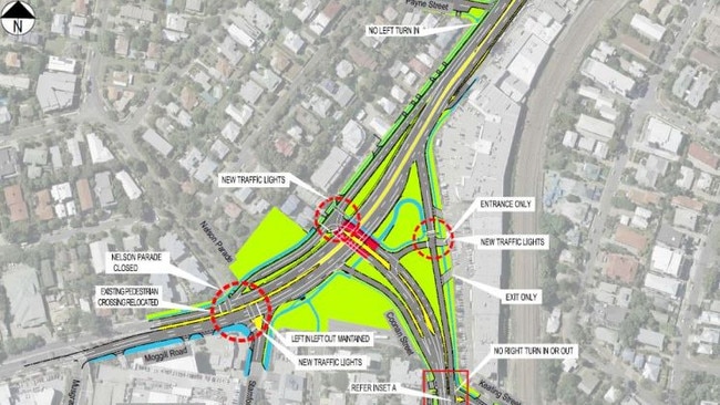 Option 16b, Council's preferred option to upgrade Indooroopilly roundabout.