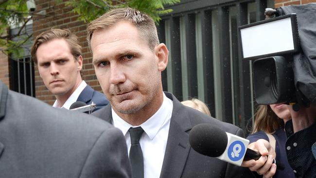 NRL player Scott Bolton leaves Waverley Court in Sydney. (AAPImage/Jeremy Piper)