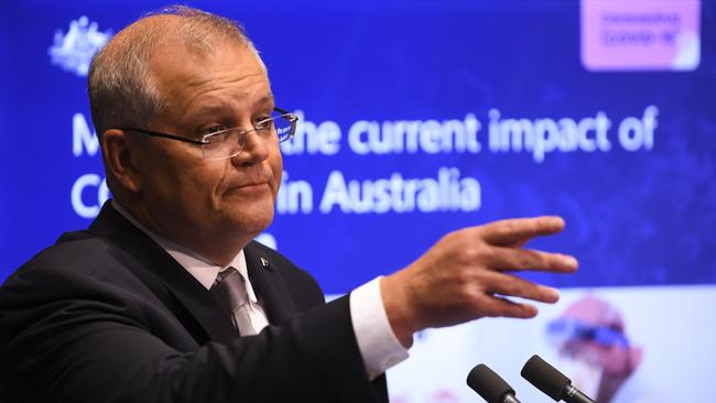 Scott Morrison said at least 40 per cent of Australians would need to download the app for it to be effective. Picture: AAP Image/Lukas Coch