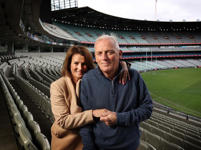 Sandy Roberts with wife Carolyn. Picture: David Caird