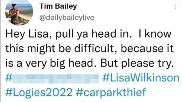 Tim Bailey's since-deleted tweet, first published by the Daily Mail.