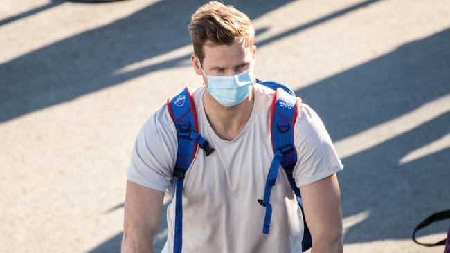 Steve Smith arriving at Sydney Airport. Picture: NCA NewsWire / James Gourley