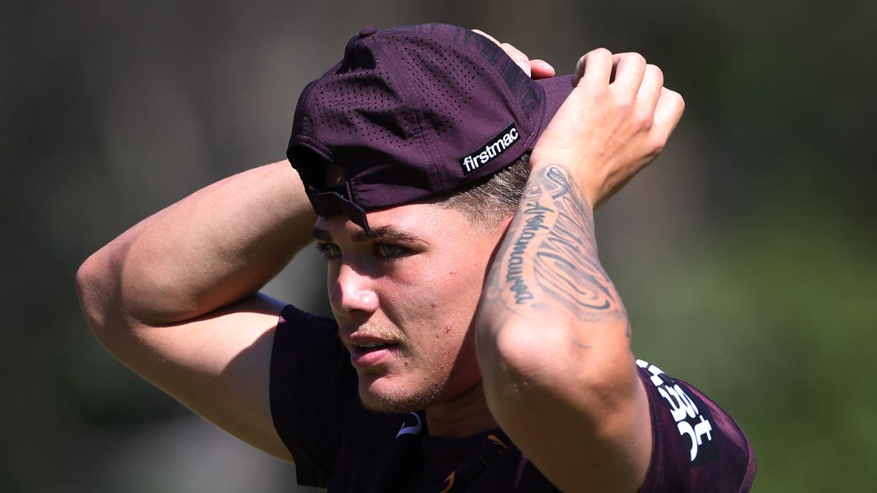 Reece Walsh during Brisbane Broncos training from Red Hill. Picture: Zak Simmonds