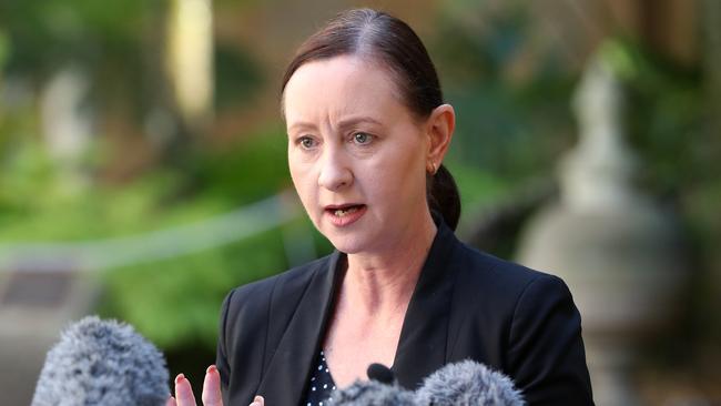 Health Minister Yvette D'Ath during a media conference, Parliament House, Brisbane. Photographer: Liam Kidston.