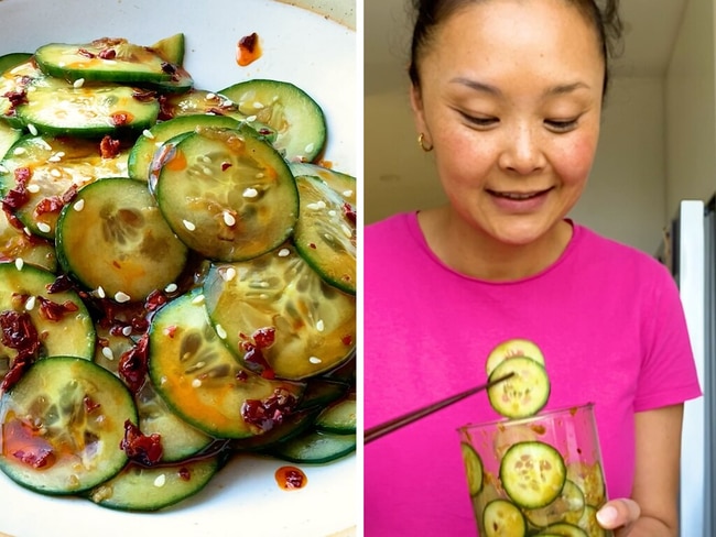 We made the viral cucumber salad