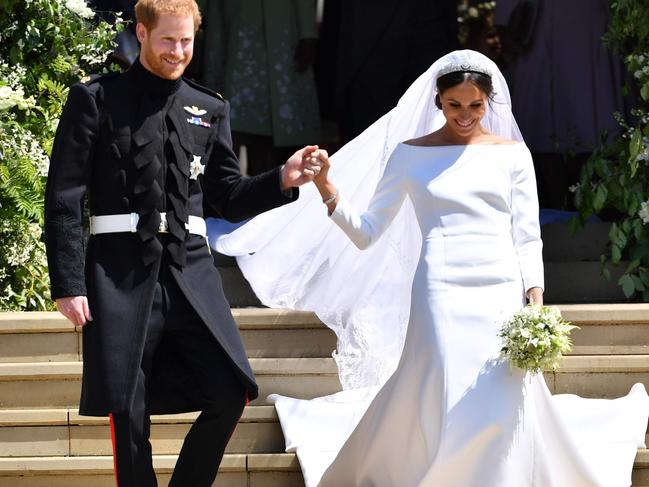 At their wedding in May 2018. Picture: Ben STANSALL / AFP