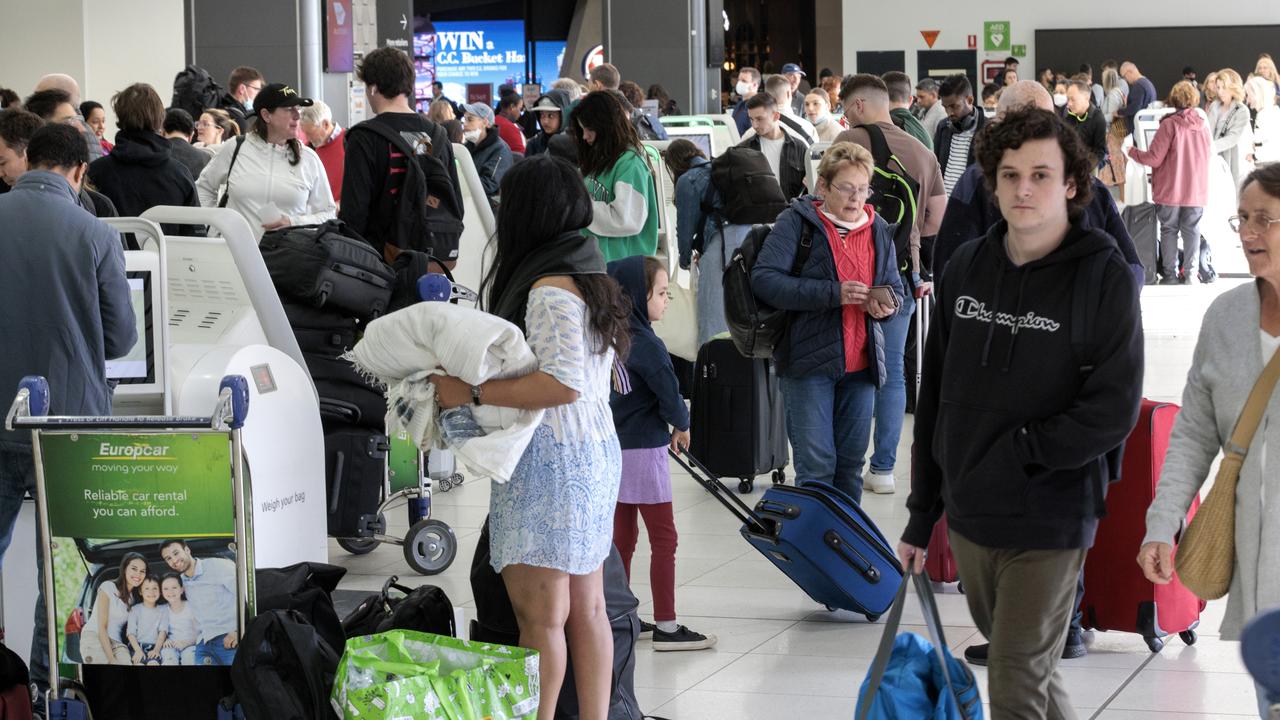 School holiday crowds at Melbourne Airport in September last year. Picture: NCA NewsWire / David Geraghty