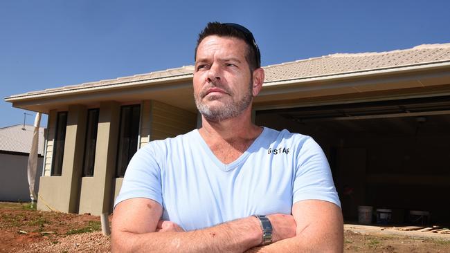 Rod Mattingley outside his half finished Q1 home in 2017. 