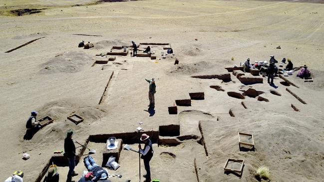 Excavation under way at Peru’s Wilamaya Patjxa. Picture: Randall Haas via AFP