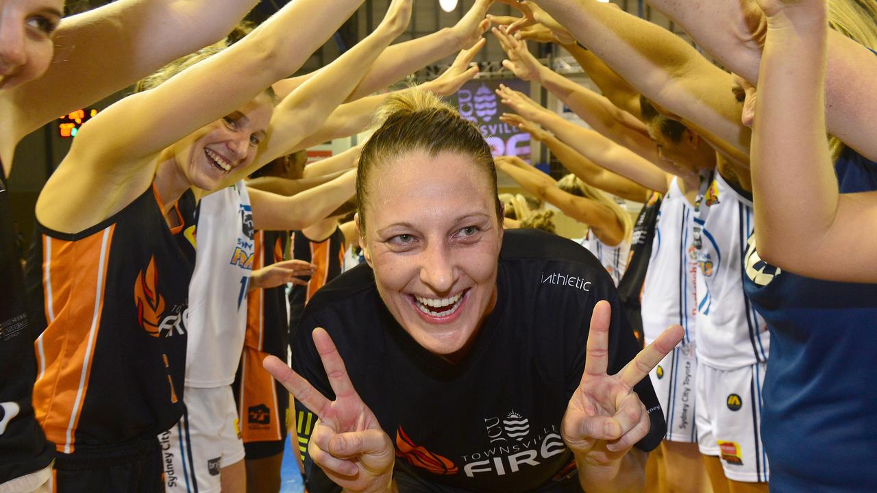 WNBL final round game between the Townsville Fire v Sydney Flames from Townsville Stadium. Fire's Suzy Batkovic walks through a guard of honour after her last WNBL game. Picture: Zak Simmonds