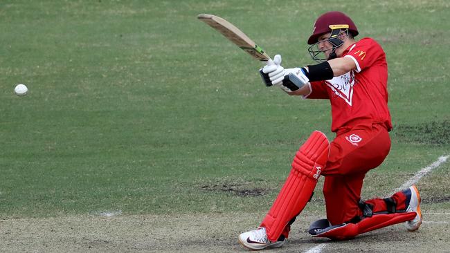 Thomas Vane Tempest of St George bats during the NSW Premier Cricket round 3 match between St George and Penrith at Hurstville Oval, on November 20, 2021. (Photo by Jeremy Ng/News Corp Australia)