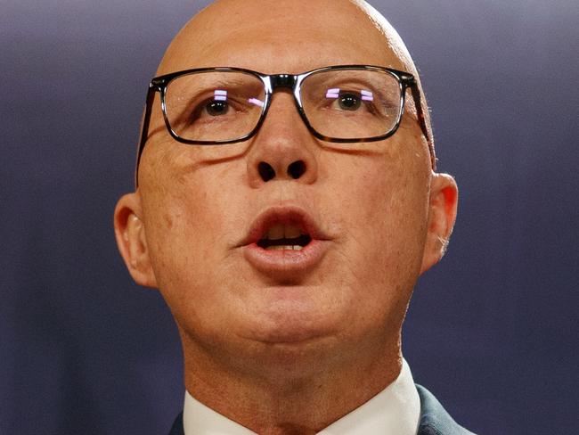 SYDNEY, AUSTRALIA - NewsWire Photos JUNE 19, 2024: Federal Opposition leader Peter Dutton during a joint press conference with Angus Taylor, Susan Ley, David Littleproud and Ted OÃBrien on Wednesday. Picture: NewsWire / Nikki Short