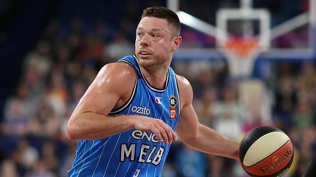 PERTH, AUSTRALIA - SEPTEMBER 19: Matthew Dellavedova of Melbourne United drives to the key during the round one NBL match between Melbourne United and Tasmania Jackjumpers at RAC Arena, on September 19, 2024, in Perth, Australia. (Photo by Paul Kane/Getty Images)