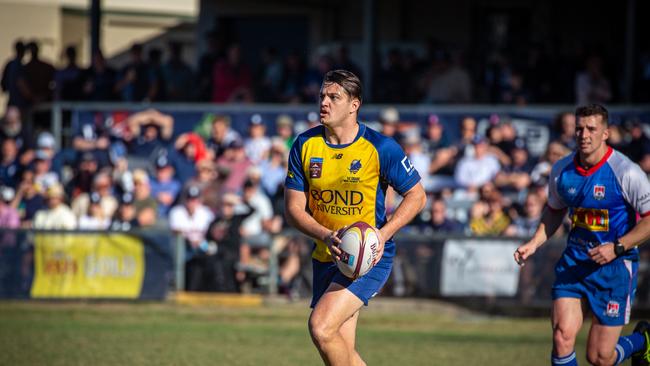 Hospital Cup action between Bond University and Brothers. Picture courtesy of the QRU/Anthony Wingard.