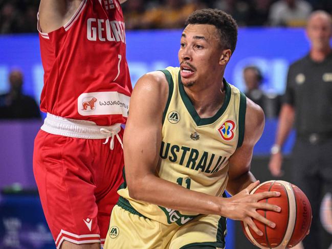 Dante Exum was pivotol in the Boomers historic bronze medal victory in Tokyo. Picture: Yuichi YAMAZAKI / AFP.