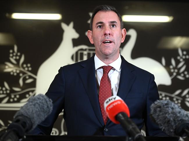 BRISBANE, AUSTRALIA - NewsWire Photos - 31 JULY, 2024: Treasurer Jim Chalmers holds a press conference to address inflation data out today. Picture: NewsWire /  John Gass