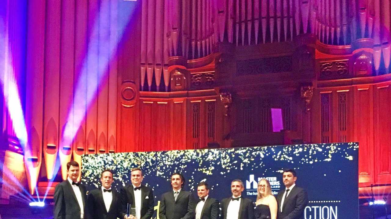 Lendlease, winners of the Project of the Year and Health Facilities over $20million, at the 2017 Master Builders Queensland Housing and Construction Awards at Brisbane City Hall. Picture: Erle Levey