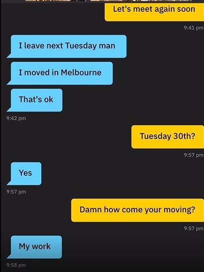 Father John Christodoulos chatting with another man on Grindr Picture: Supplied