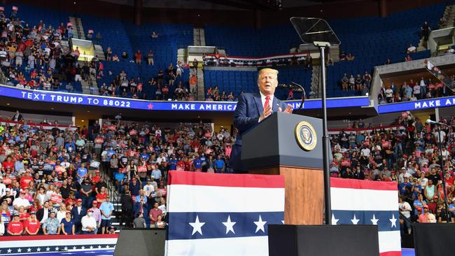 US President Donald Trump speaks during a campaign rally in Tulsa, Oklahoma at the weekend. Picture: Nicholas Kamm/AFP