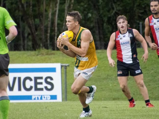 Kieren Parnell has overcome his fair share of setbacks and been in good form for the Green Machine. Picture: Celina Whan/AFLNT Media