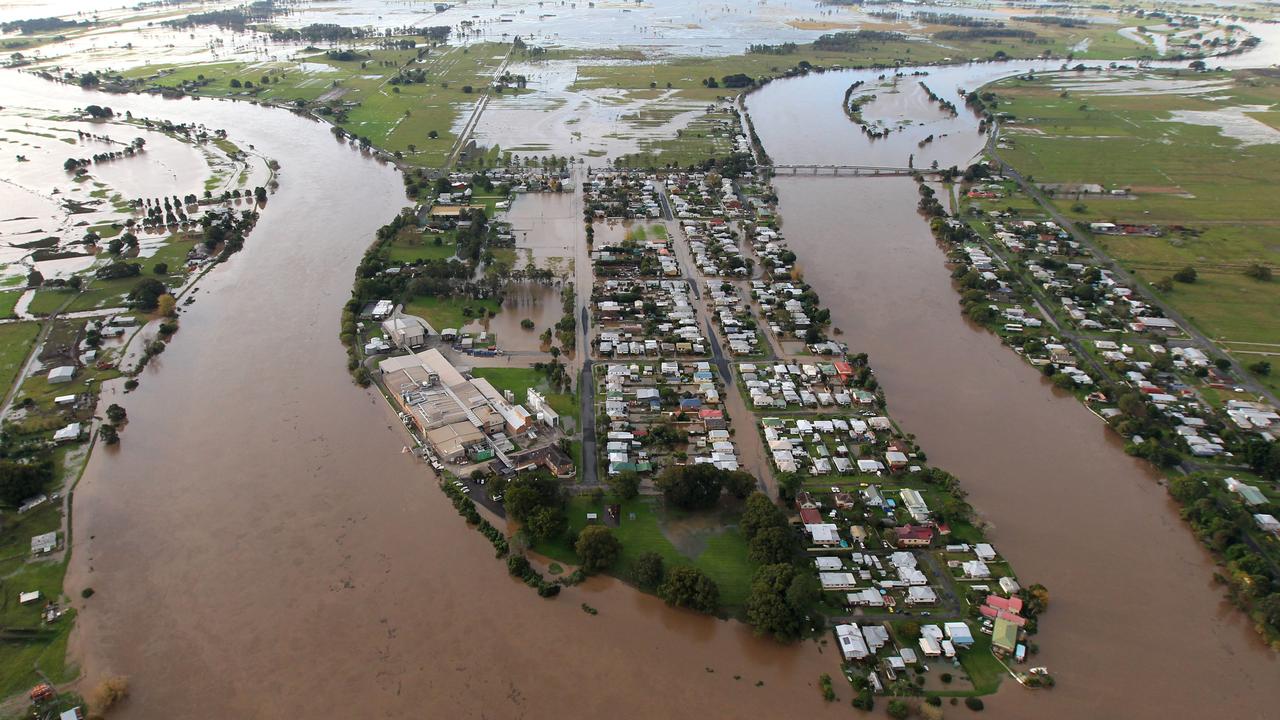 Residents in the town of Smithtown near Kempsey, isolated by rising floodwaters from the Macleay River following days of torrential rain on the NSW mid-north coast.